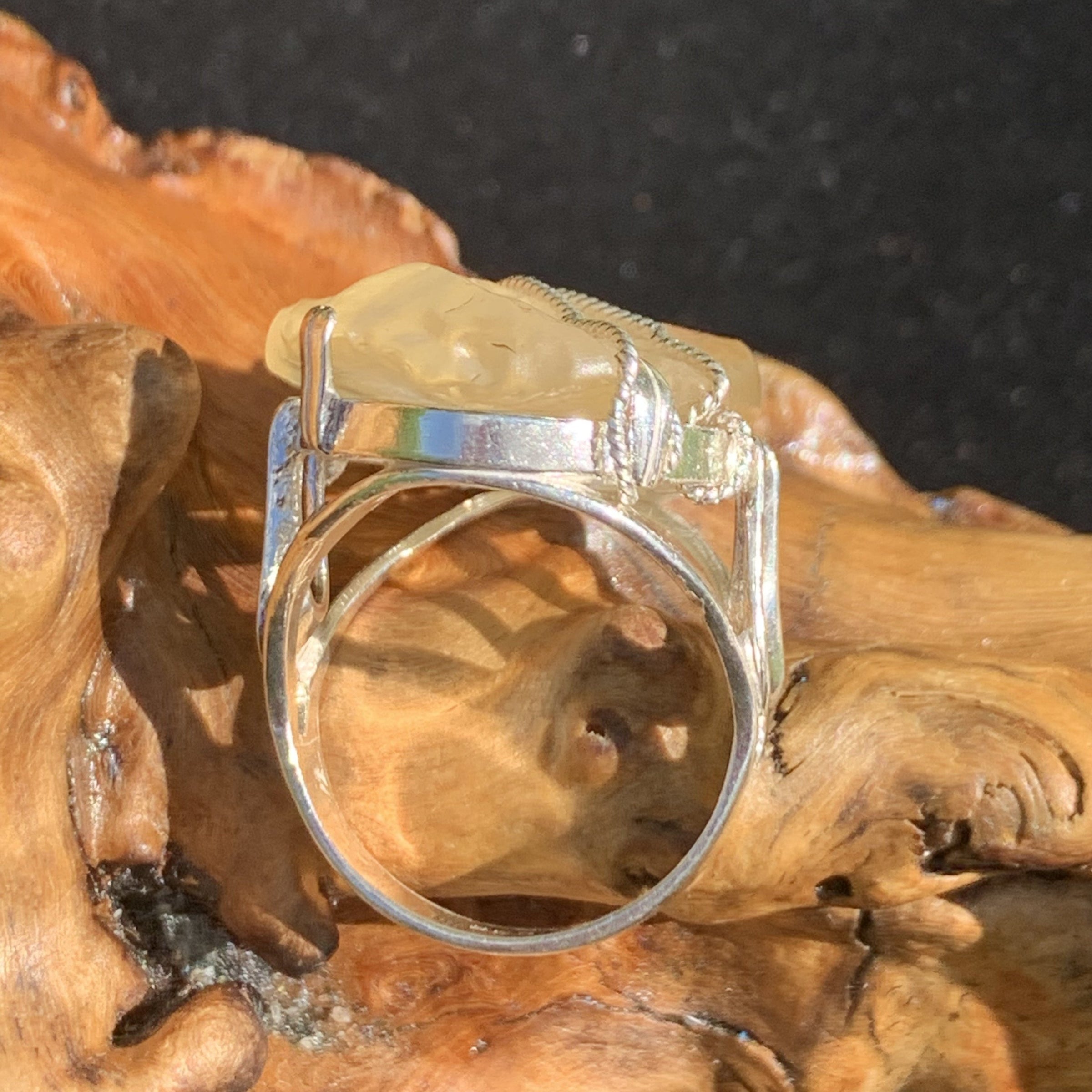 Libyan Desert Glass Ring Size 8 1/4-Moldavite Life