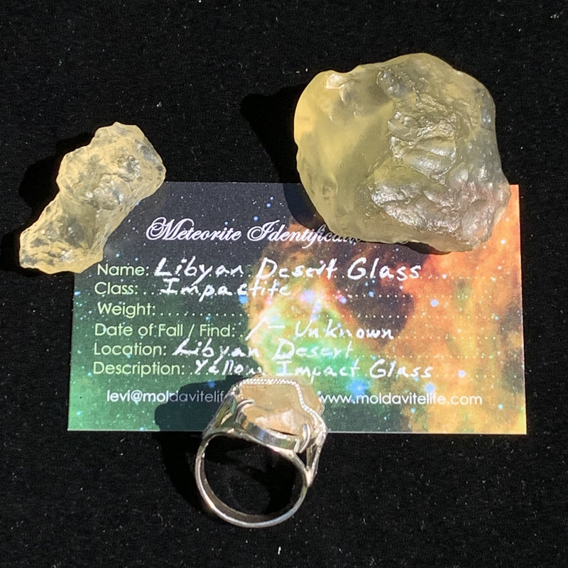 Libyan Desert Glass Ring Size 9 3/4-Moldavite Life