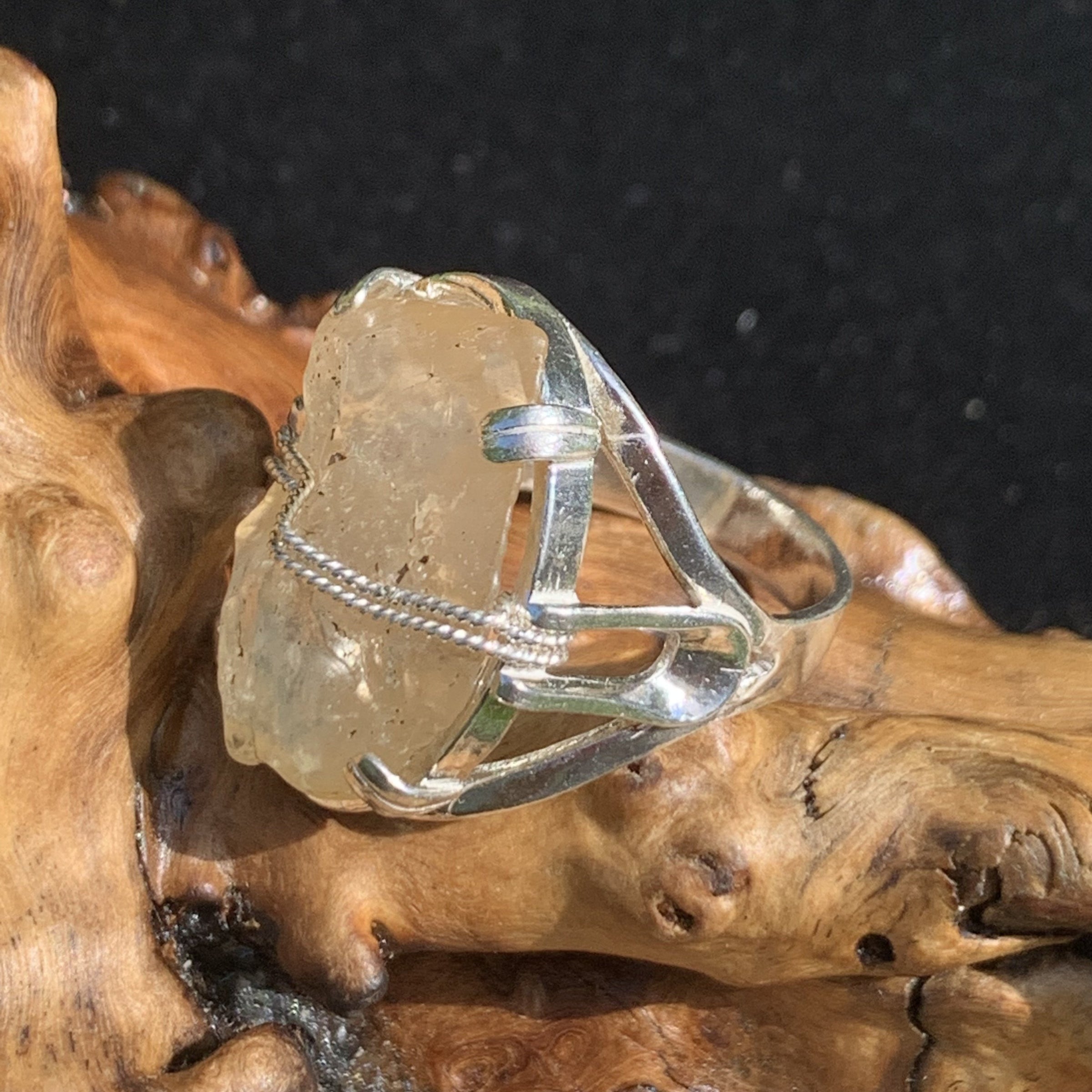 Libyan Desert Glass Ring Size 9 3/4-Moldavite Life