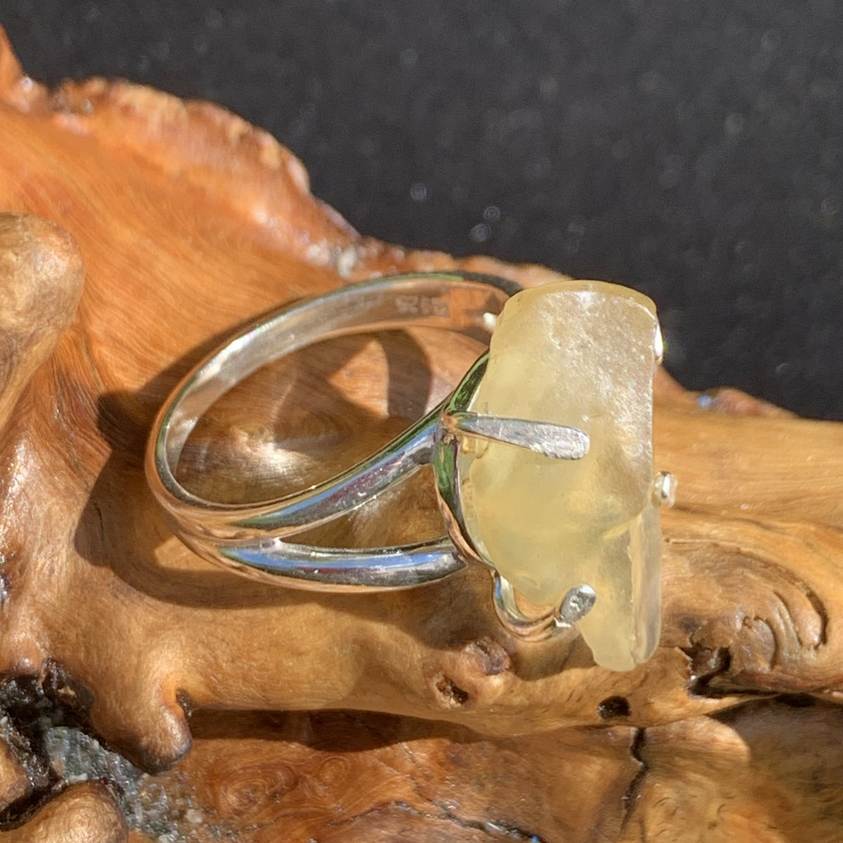 Libyan Desert Glass Ring Size 9-Moldavite Life