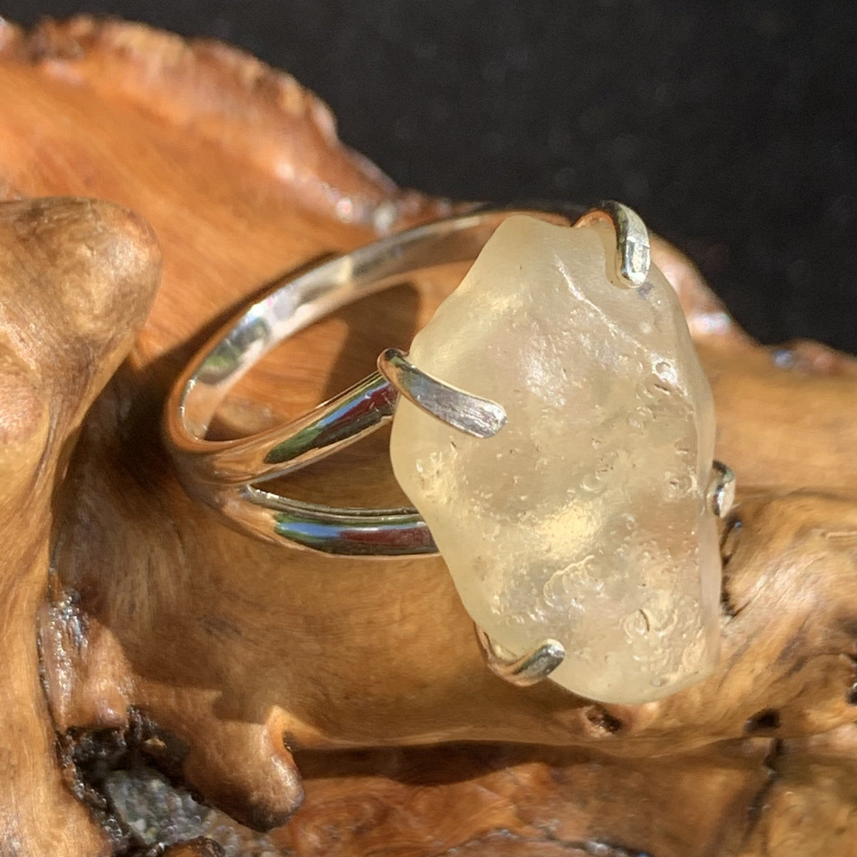 Libyan Desert Glass Ring Size 9-Moldavite Life