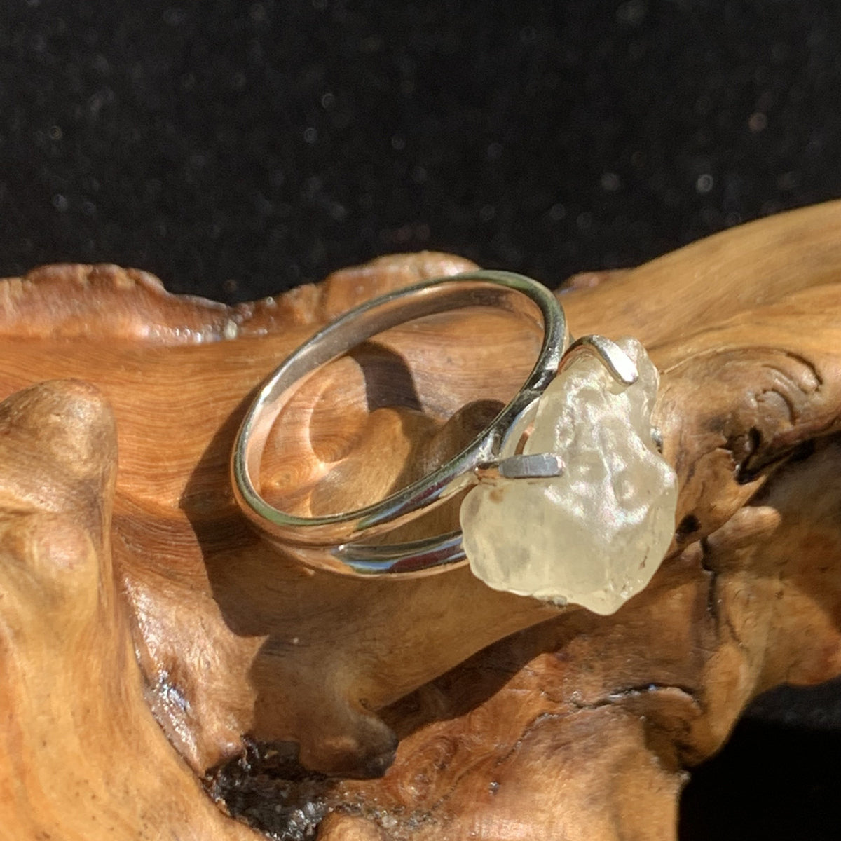 Libyan Desert Glass Ring Size 9-Moldavite Life