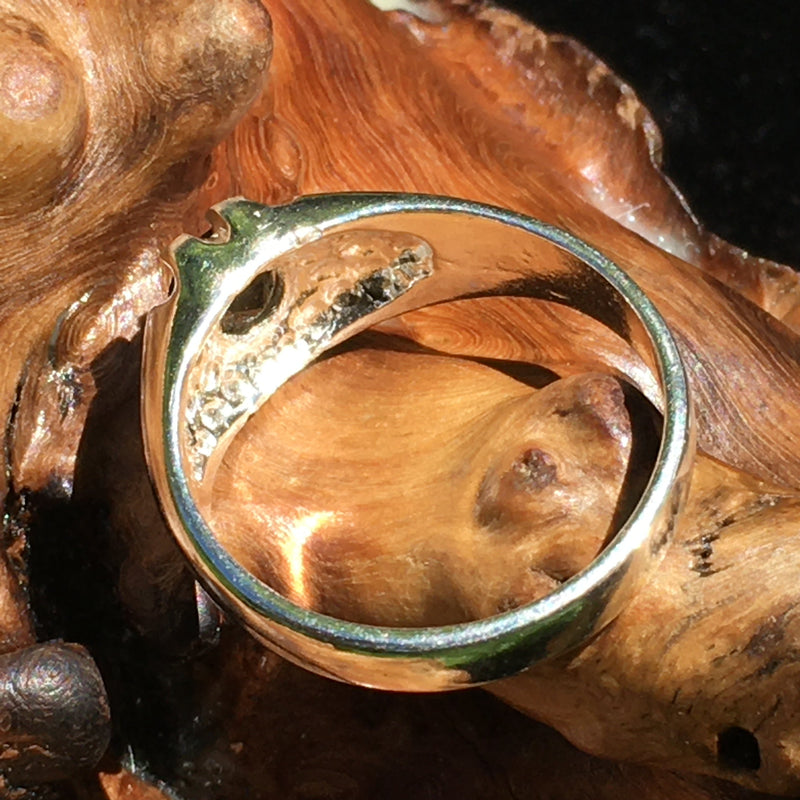 Mens Faceted Moldavite Ring Sterling Silver 6mm-Moldavite Life