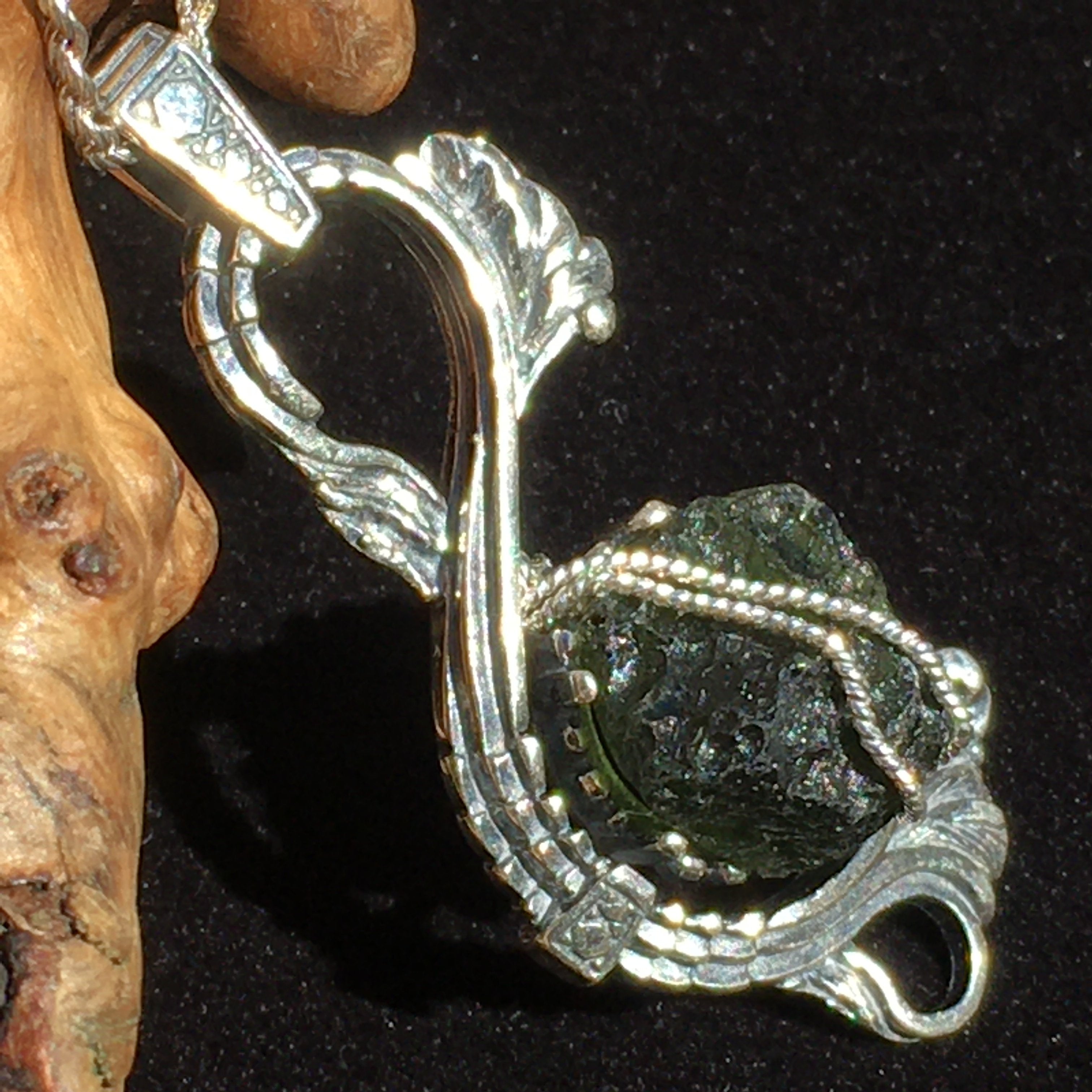 Mens moldavite necklace sale