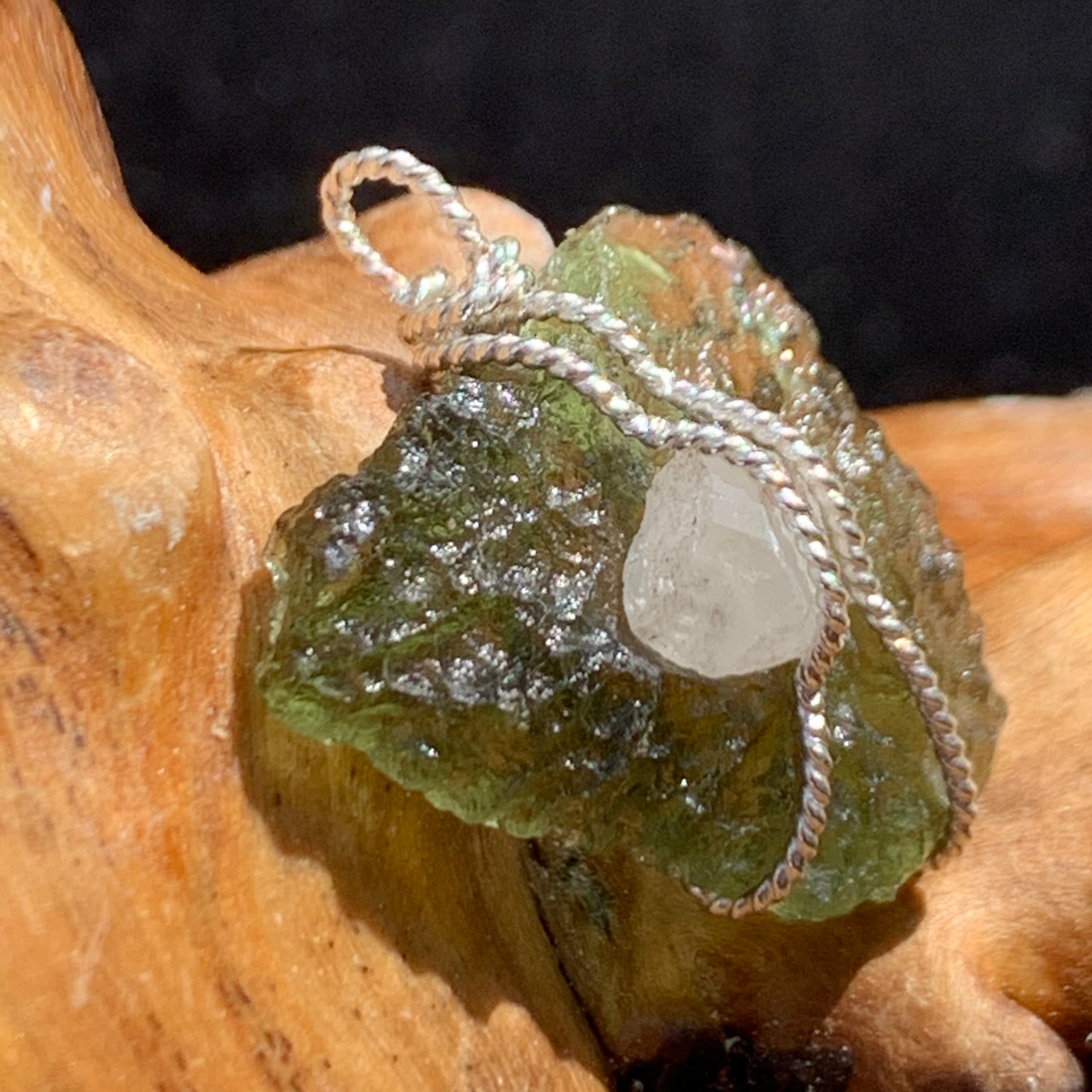 Wire sale wrapped moldavite