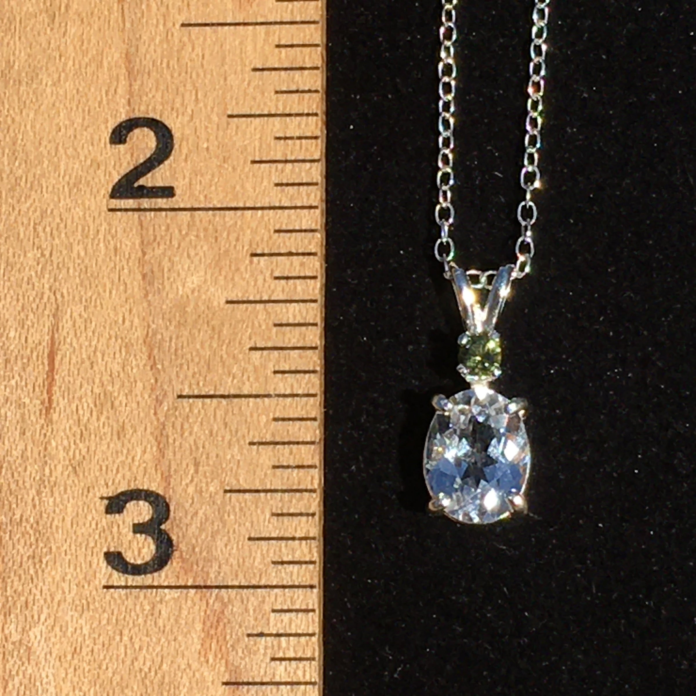 Moldavite Danburite Pendant Faceted Silver Necklace-Moldavite Life