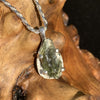 Moldavite Drop Pendant Sterling Silver Natural-Moldavite Life