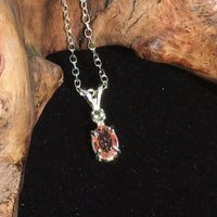 Moldavite Faceted Sunstone Silver Necklace Genuine Certified-Moldavite Life