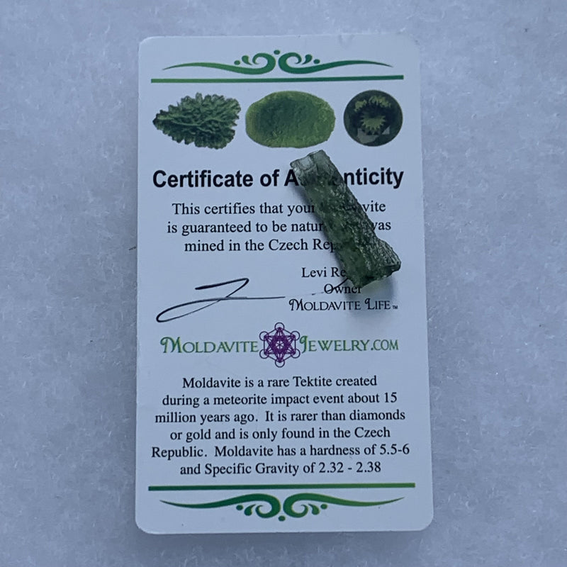 Moldavite Genuine Certified 1 gram