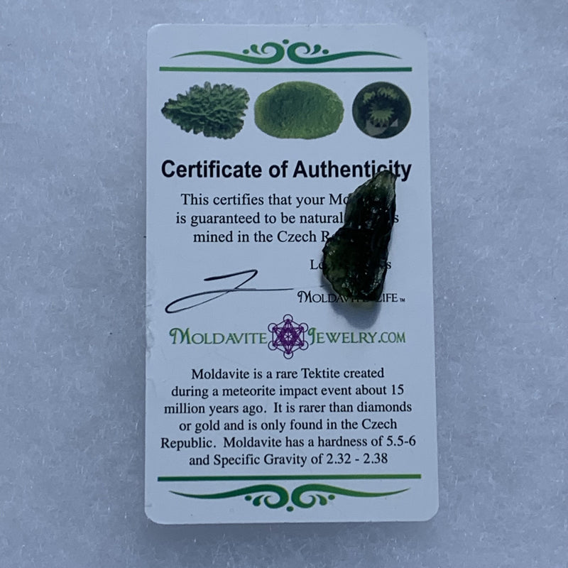 Moldavite Genuine Certified 1.4 grams