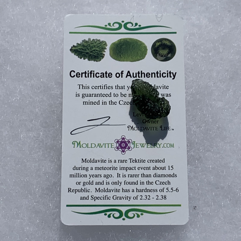 Moldavite Genuine Certified 1.9 grams