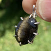 Moldavite Gold Sheen Obsidian Pendant Silver 1710-Moldavite Life