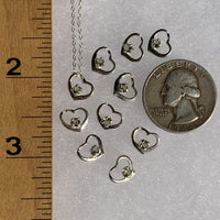 Moldavite Heart Necklace Small Sterling Silver