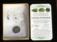 Moldavite Heart Pendant Sterling Silver Certified Genuine-Moldavite Life
