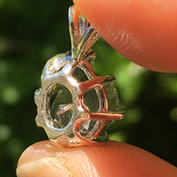 Moldavite Herkimer Diamond Basket Pendant Silver-Moldavite Life