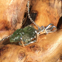 Moldavite Herkimer Diamond Necklace Silver-Moldavite Life