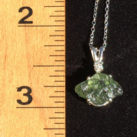 Moldavite Herkimer Diamond Necklace Silver-Moldavite Life