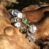 Moldavite Herkimer & Phenacite Sterling Silver Stud Earrings-Moldavite Life