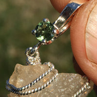 Moldavite & Libyan Desert Glass Tektite Pendant-Moldavite Life