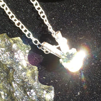 Moldavite Pendant 4mm Faceted Necklace Sterling Silver-Moldavite Life