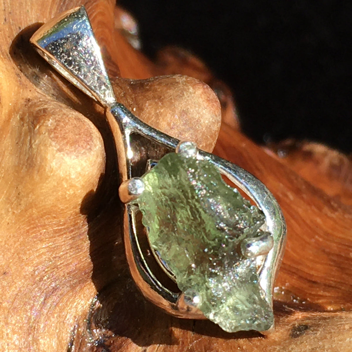 Moldavite Pendant Silver Sterling-Moldavite Life