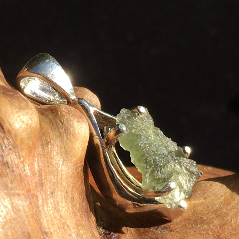 Moldavite Pendant Silver Sterling Natural-Moldavite Life