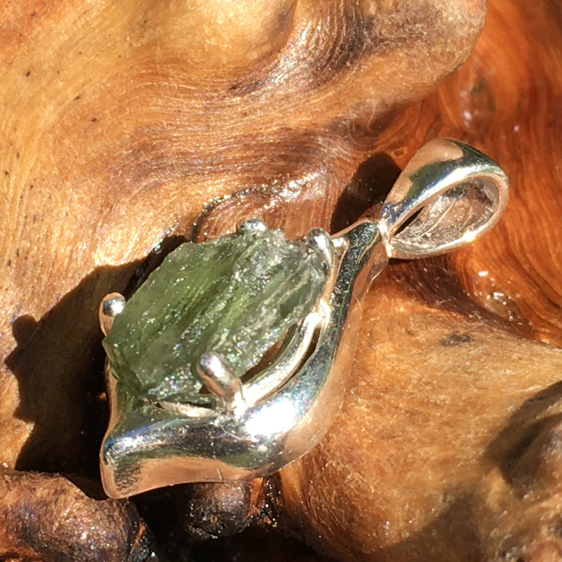 Moldavite Pendant Silver Sterling Natural-Moldavite Life