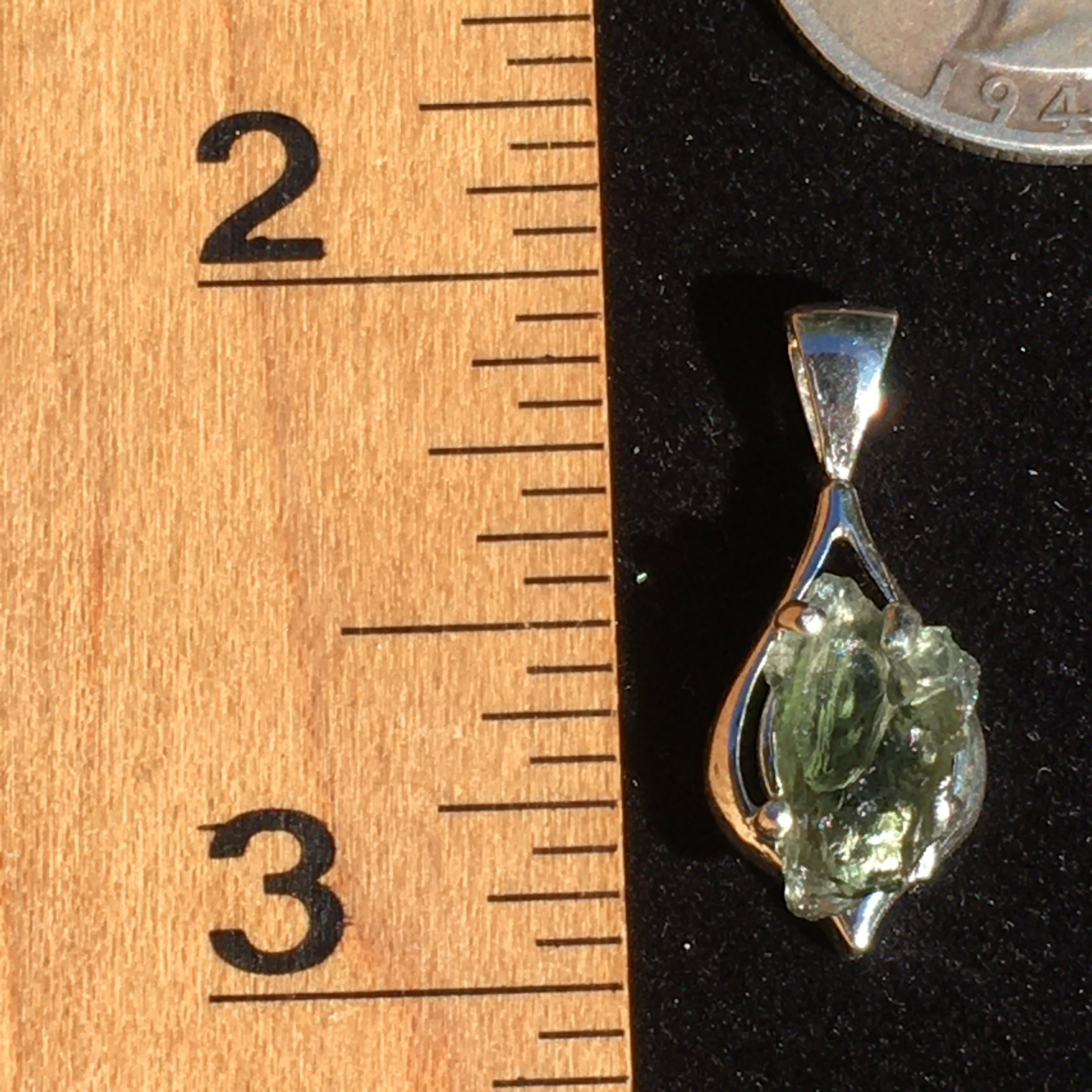 Moldavite Pendant Silver Sterling Natural-Moldavite Life