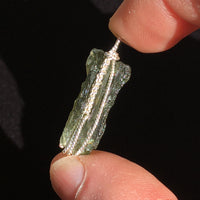 Moldavite Pendant Silver Sterling Wire-Moldavite Life