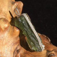 Moldavite Pendant Silver Sterling Wire-Moldavite Life