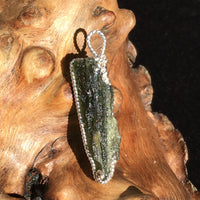 Moldavite Pendant Silver Sterling Wire-Moldavite Life