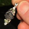 Moldavite Phenacite Brookite Crystal Silver Pendant-Moldavite Life