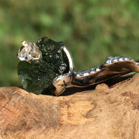 Womens Moldavite Phenacite Pendant Silver Necklace-Moldavite Life