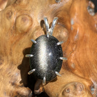 Moldavite Silver Sheen Obsidian Pendant Silver 1711-Moldavite Life