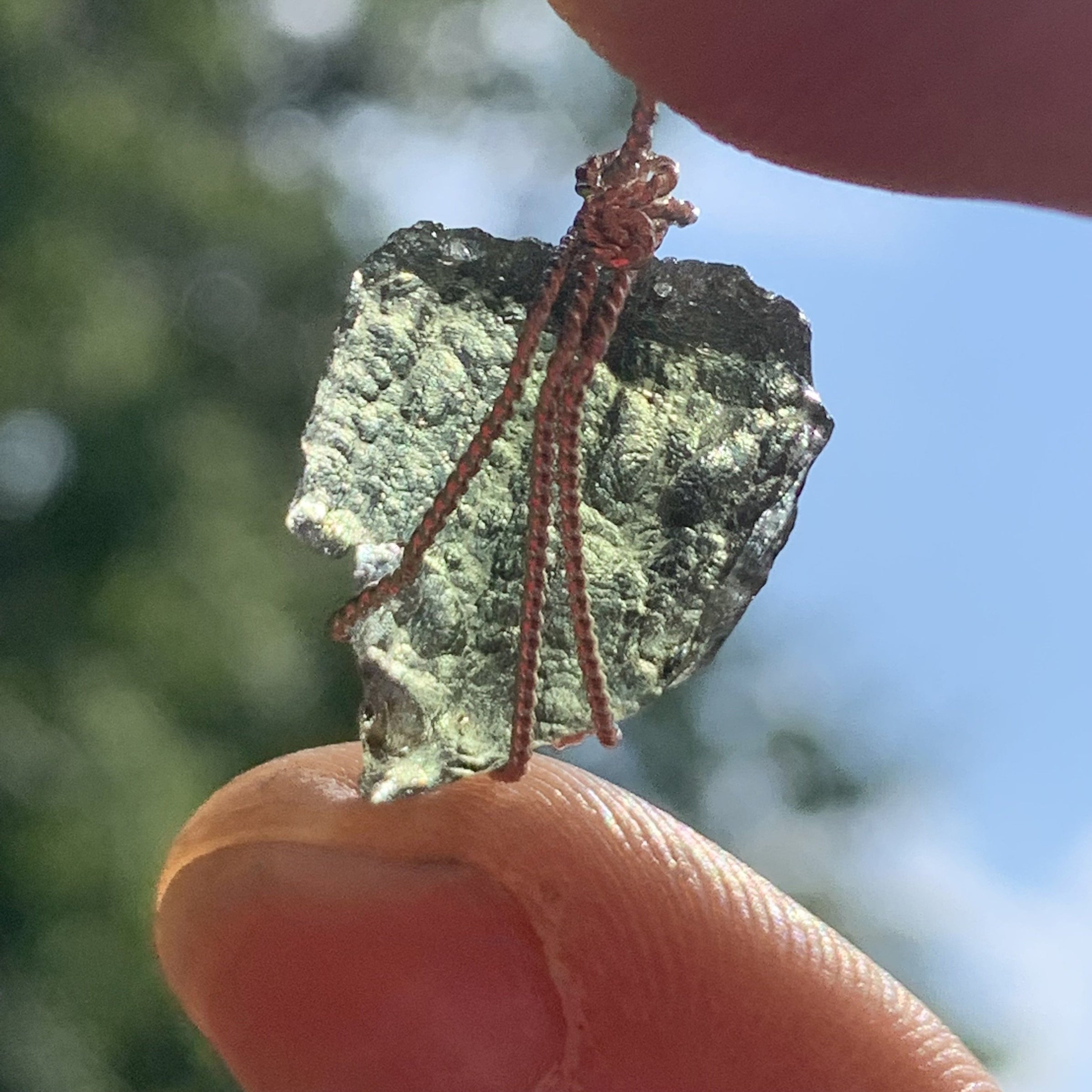 Moldavite Sterling Silver Wire Wrapped Pendant 1830-Moldavite Life