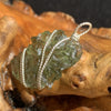 Moldavite Sterling Silver Wire Wrapped Pendant 1832-Moldavite Life