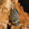 Moldavite Sterling Silver Wire Wrapped Pendant 1834-Moldavite Life