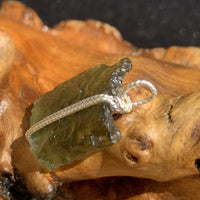 Moldavite Sterling Silver Wire Wrapped Pendant 1837-Moldavite Life