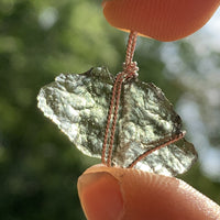 Moldavite Sterling Silver Wire Wrapped Pendant 1843-Moldavite Life