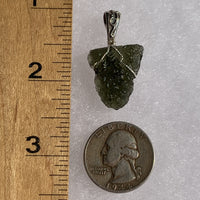 Moldavite Sterling Silver Wire Wrapped Pendant 1845-Moldavite Life