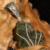 Moldavite Sterling Silver Wire Wrapped Pendant 1848-Moldavite Life