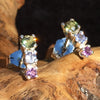 Moldavite Tanzanite Amethyst Sterling Stud Earrings-Moldavite Life