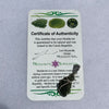 Wire wrapped moldavite pendant with Moldavite Life Certificate of Authenticity