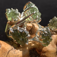Natural Raw Moldavite Silver Ring-Moldavite Life