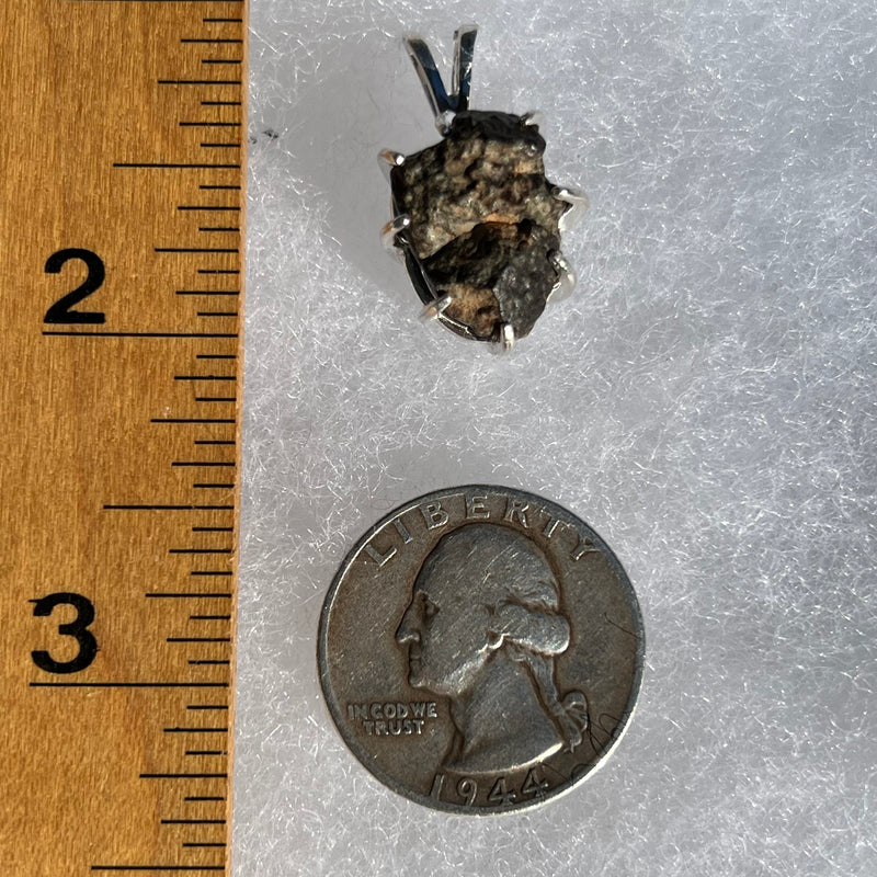 NWA 869 Meteorite Pendant Sterling Silver NWA869-P5-Moldavite Life