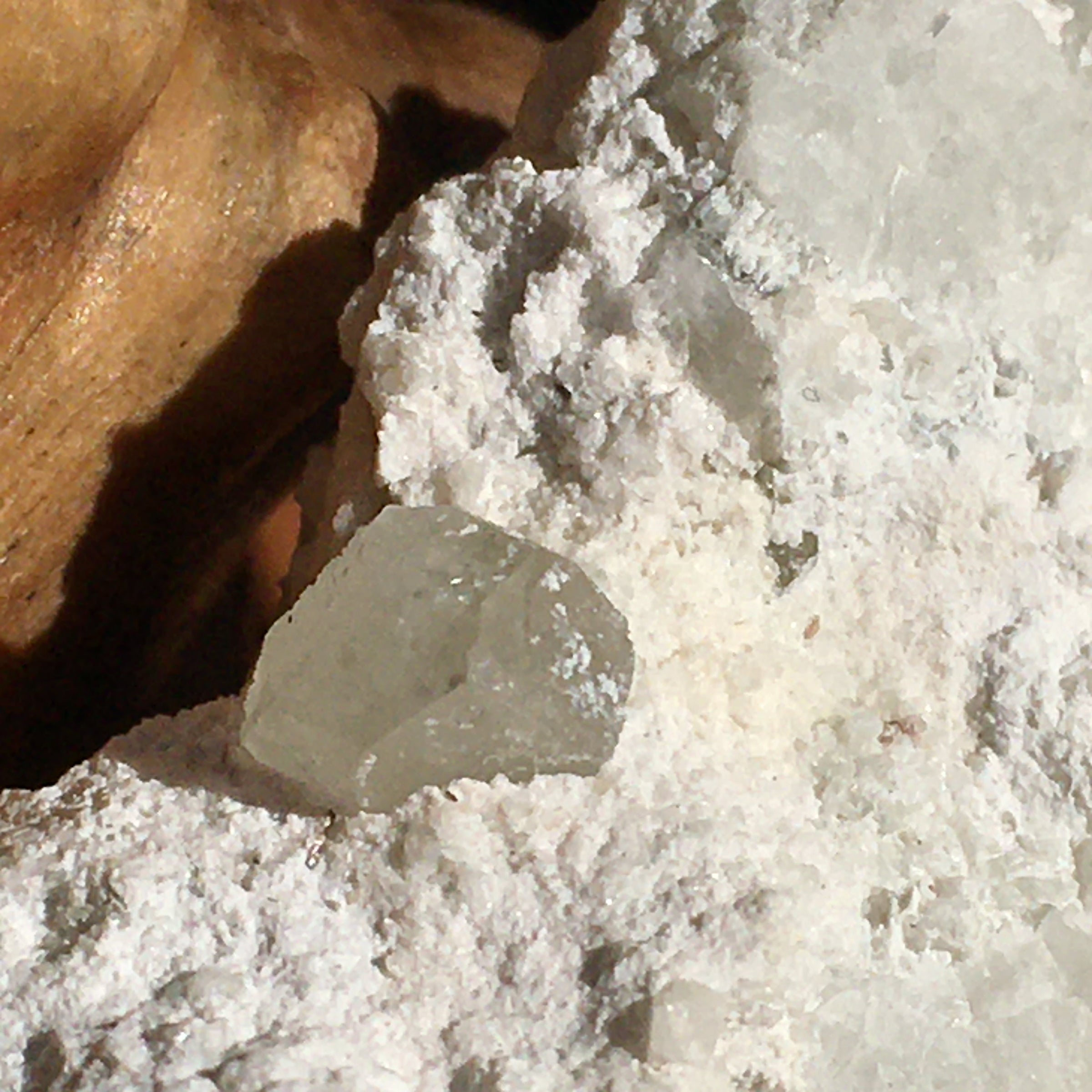 Phenacite Crystals in Matrix 23-Moldavite Life