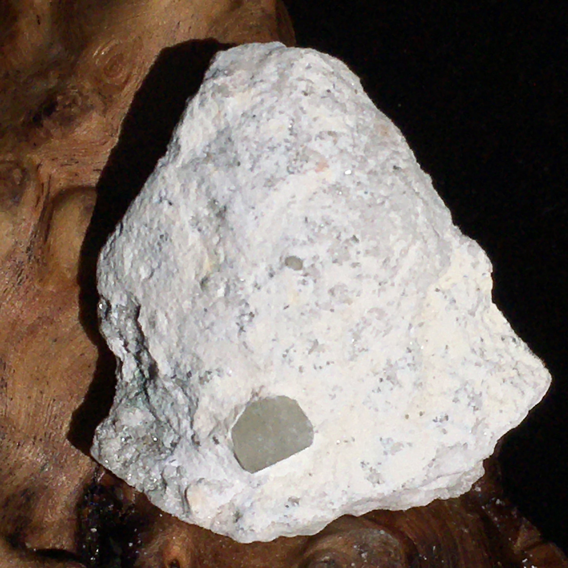 Phenacite Crystals in Matrix 25-Moldavite Life