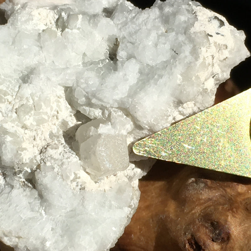 Phenacite Crystals in Matrix 27-Moldavite Life