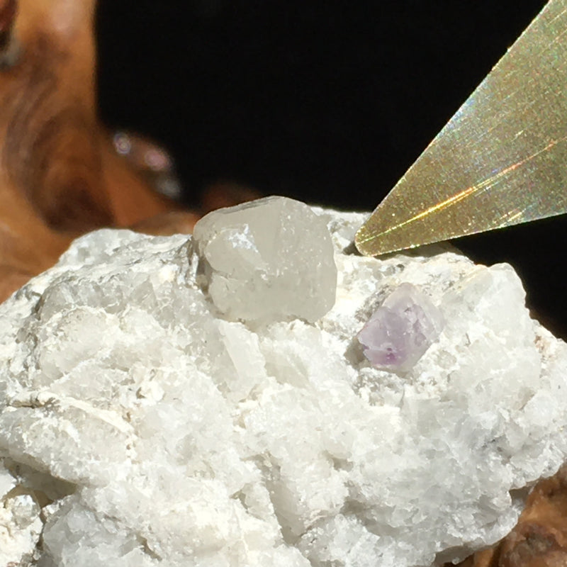 Phenacite Crystals in Matrix 5-Moldavite Life