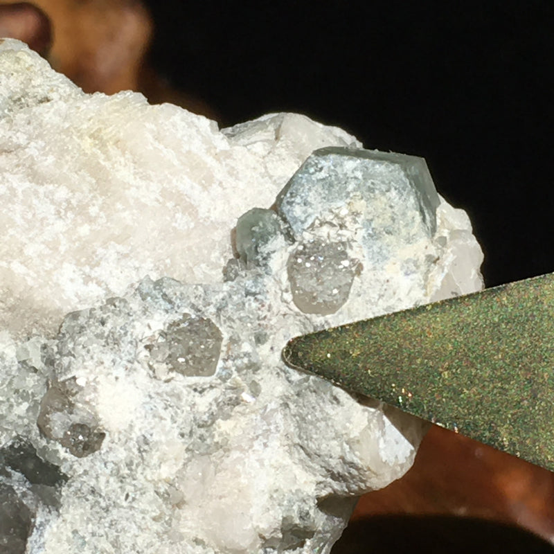 Phenacite Crystals in Matrix 6-Moldavite Life